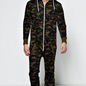 boohoo Man Camo Hooded Onesie Medium